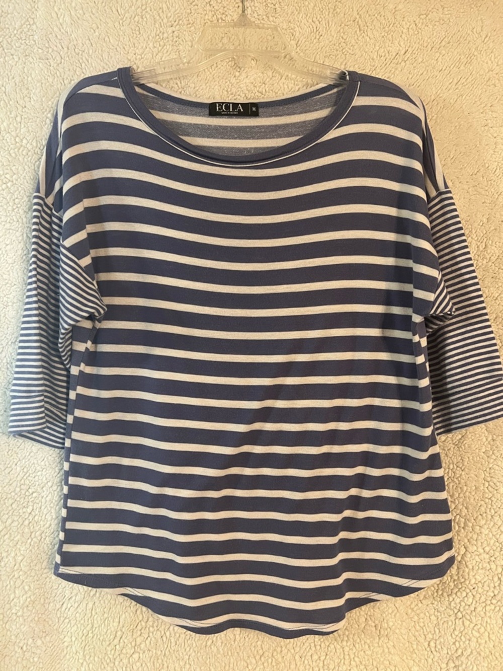 Navy & White Striped Short Sleeve Tee